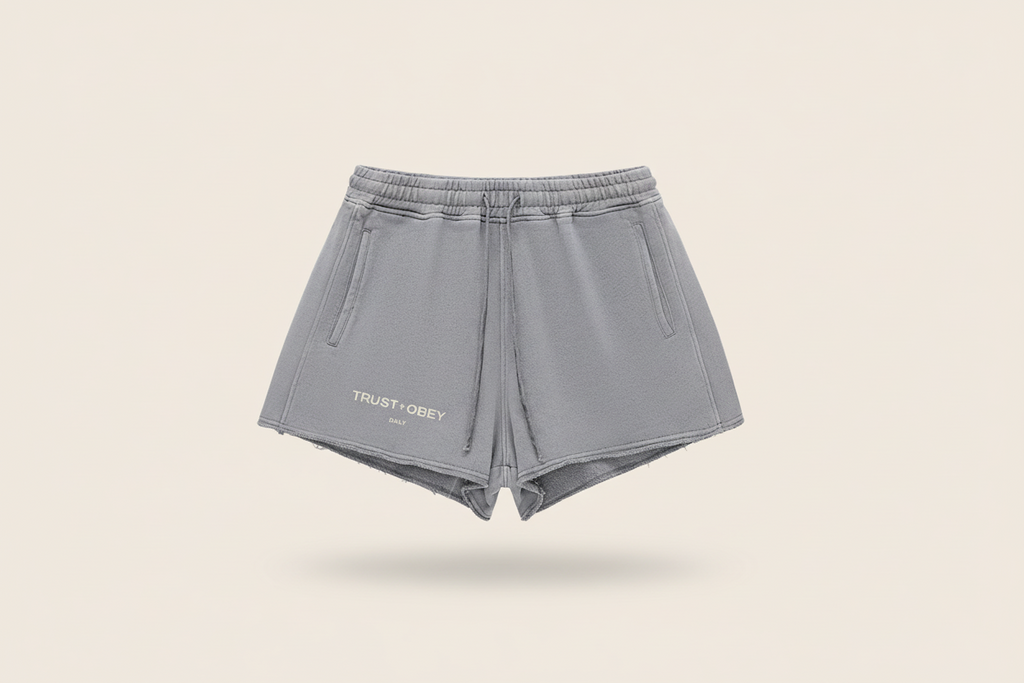 Daily Snow Raw Edge Drawstring Shorts