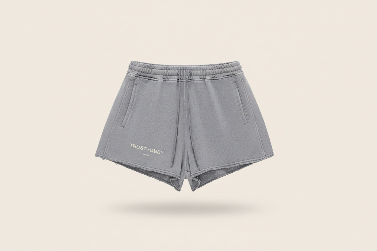 Daily Snow Raw Edge Drawstring Shorts
