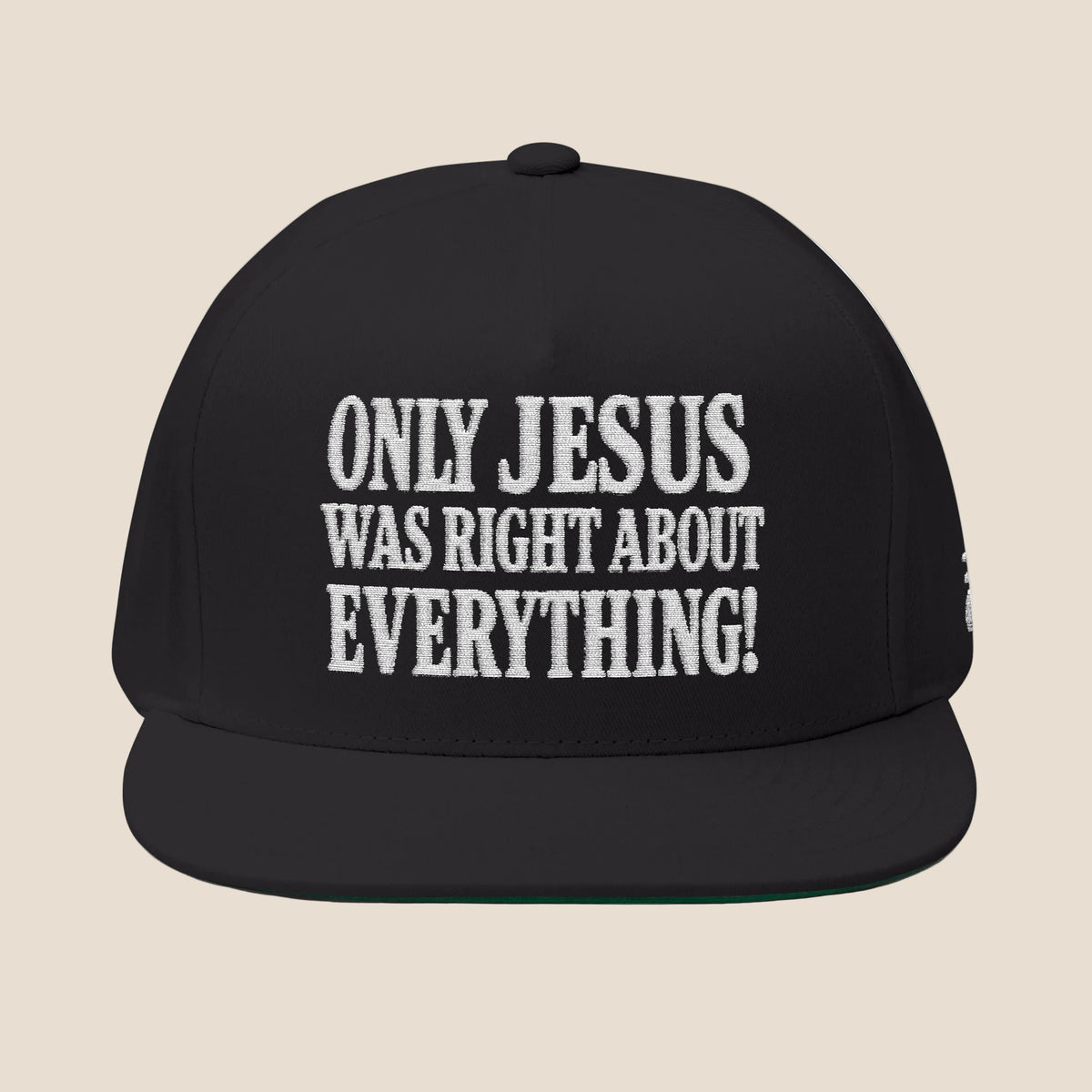 Only Jesus Embroidered Flat Bill Cap
