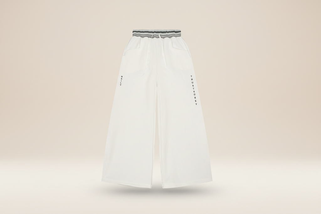 Daily Striped Waist Pants (Wide-Leg / Unisex)