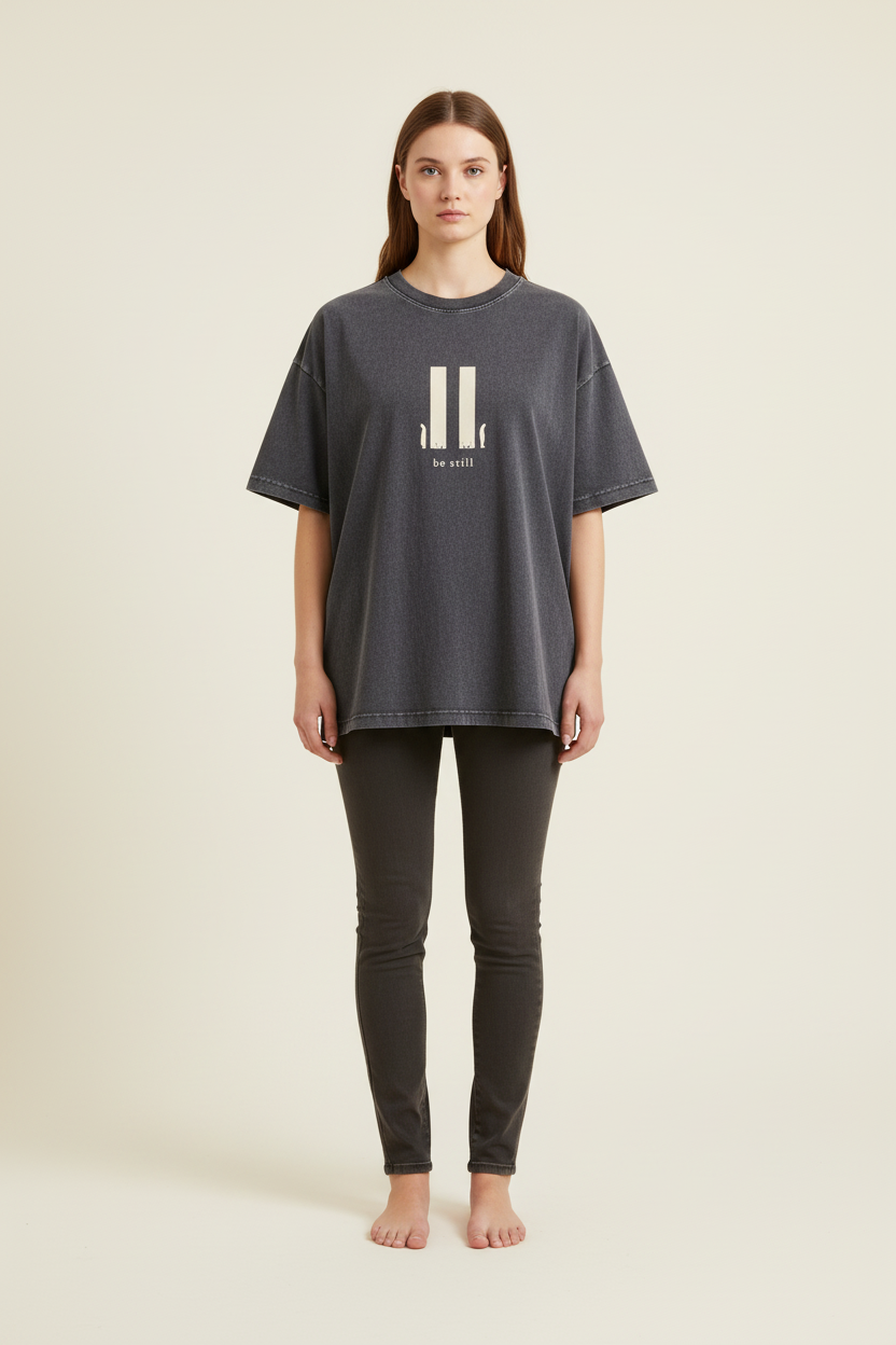 Be Still Snow Oversize Tee (Heavyweight / Unisex)