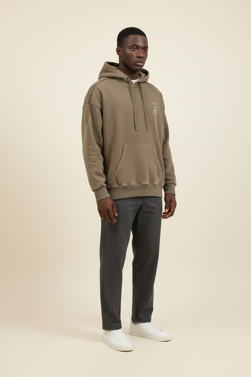 In His Hands Snow Tape Raw Edge Hoodie (Oversized / Unisex)