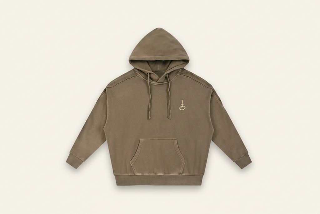 In His Hands Snow Tape Raw Edge Hoodie (Oversized / Unisex)