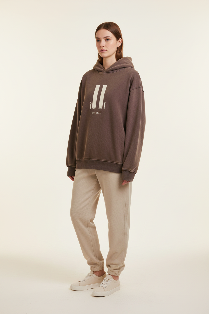 Be Still Vintage Gradient Fleece Hoodie (Oversized / Unisex)