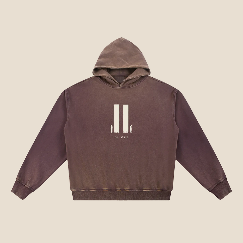 Be Still Vintage Gradient Fleece Hoodie (Oversized / Unisex)