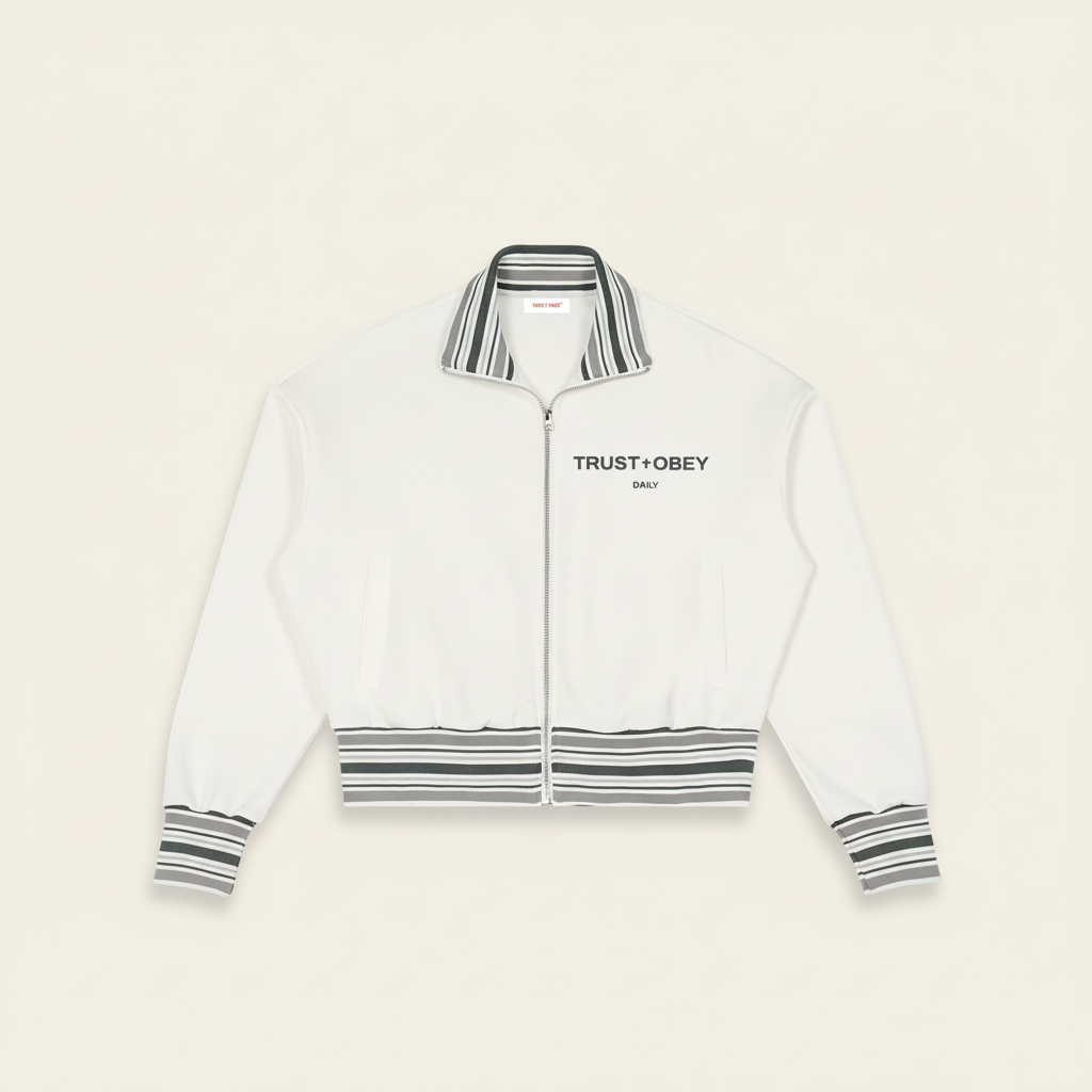 Daily Striped Rib Collar Zip Jacket (Unisex)