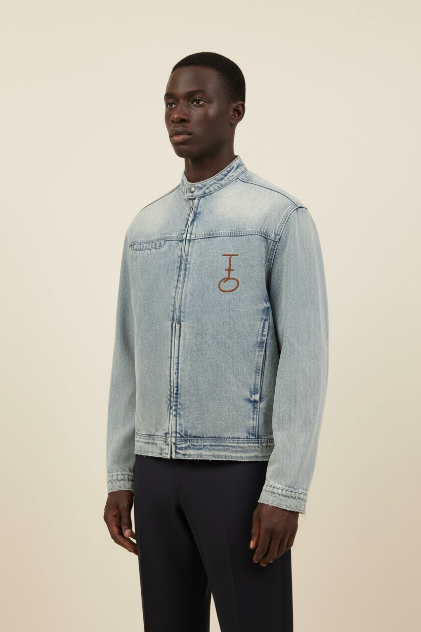 As He Wills Vintage Wash Zip Denim Jacket (Oversized / Unisex)