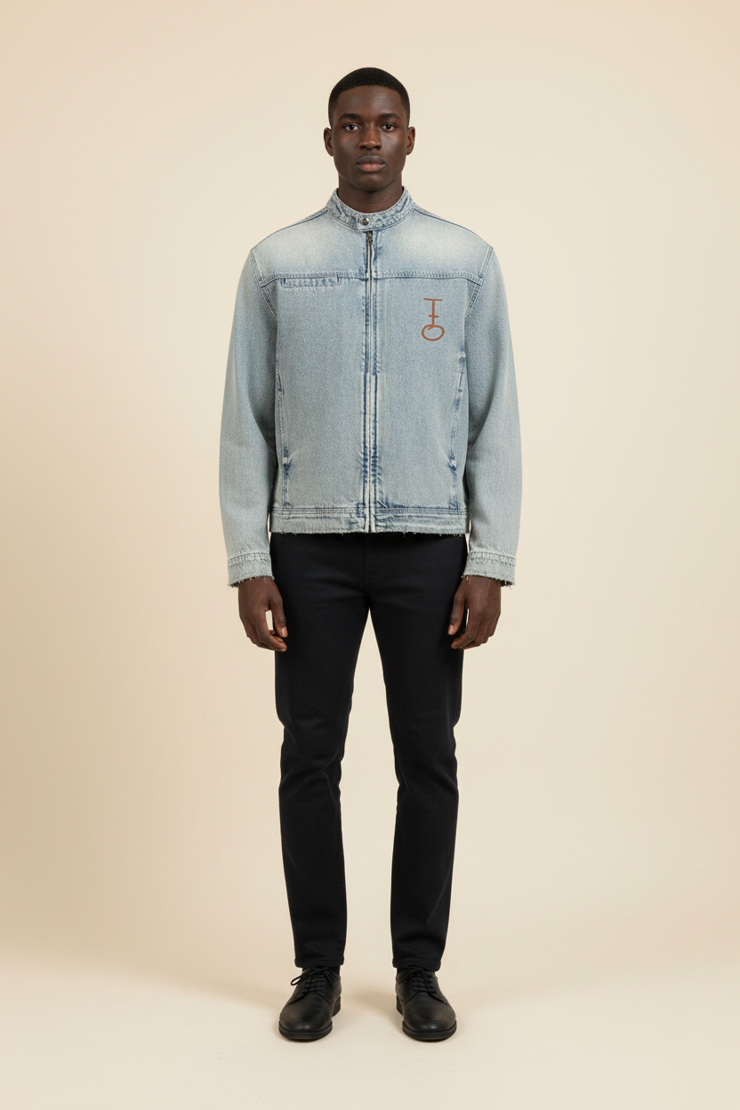 As He Wills Vintage Wash Zip Denim Jacket (Oversized / Unisex)