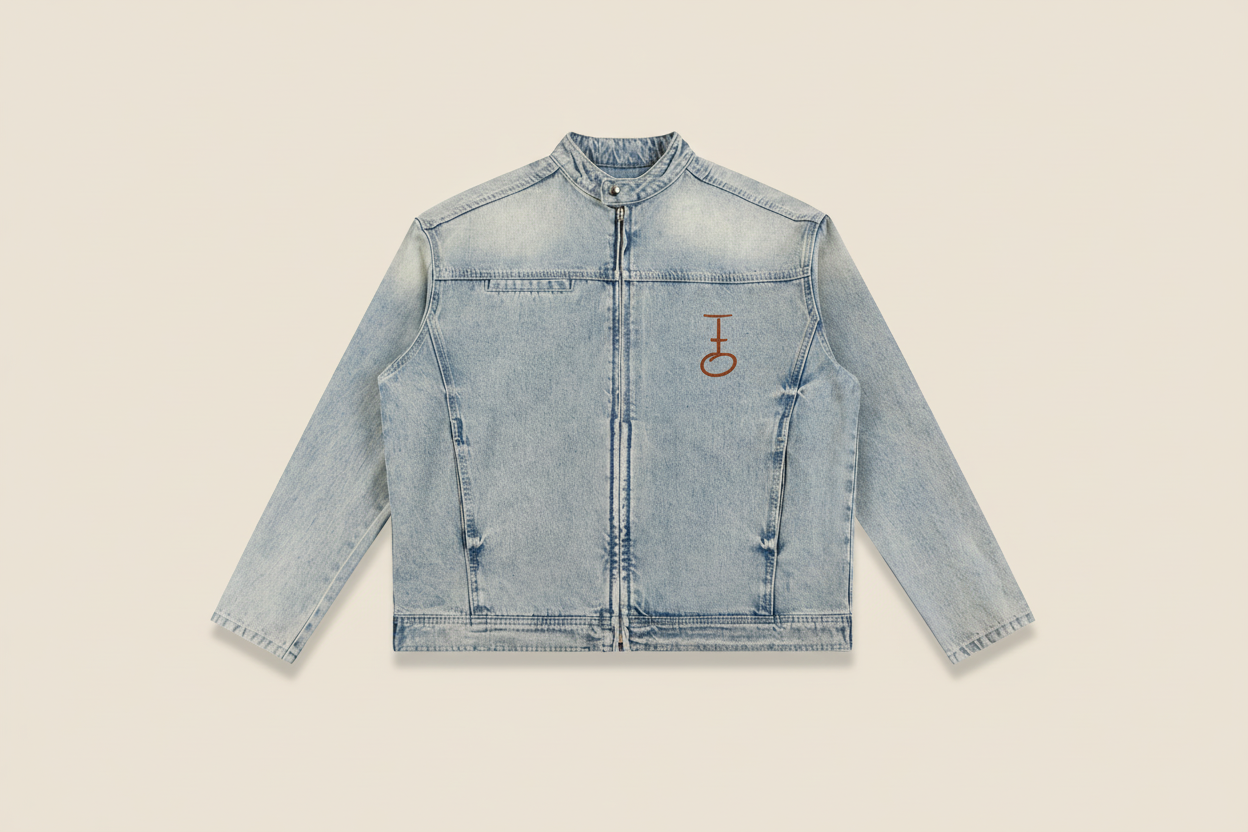 As He Wills Vintage Wash Zip Denim Jacket (Oversized / Unisex)