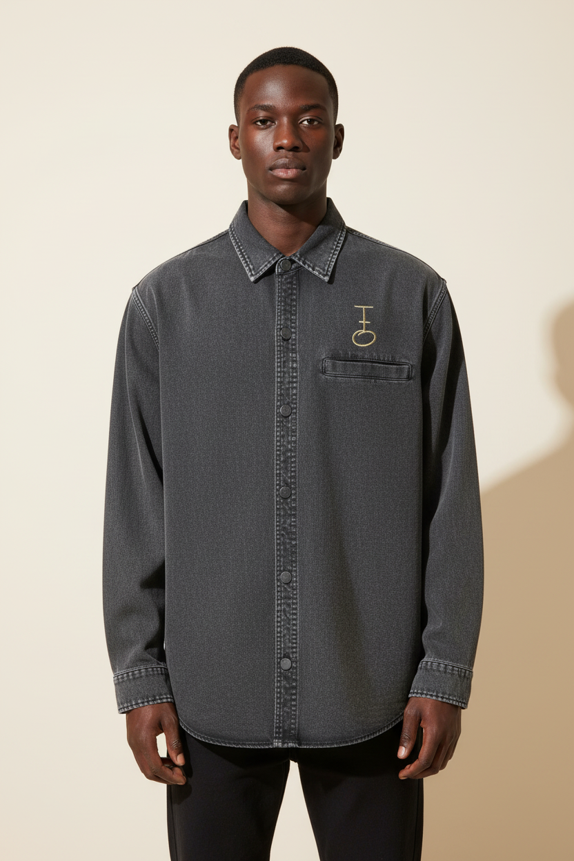 In His Hands Denim Shirt (Heavyweight / Unisex)