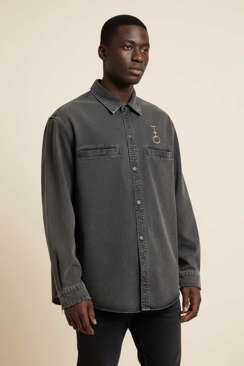 In His Hands Denim Shirt (Heavyweight / Unisex)