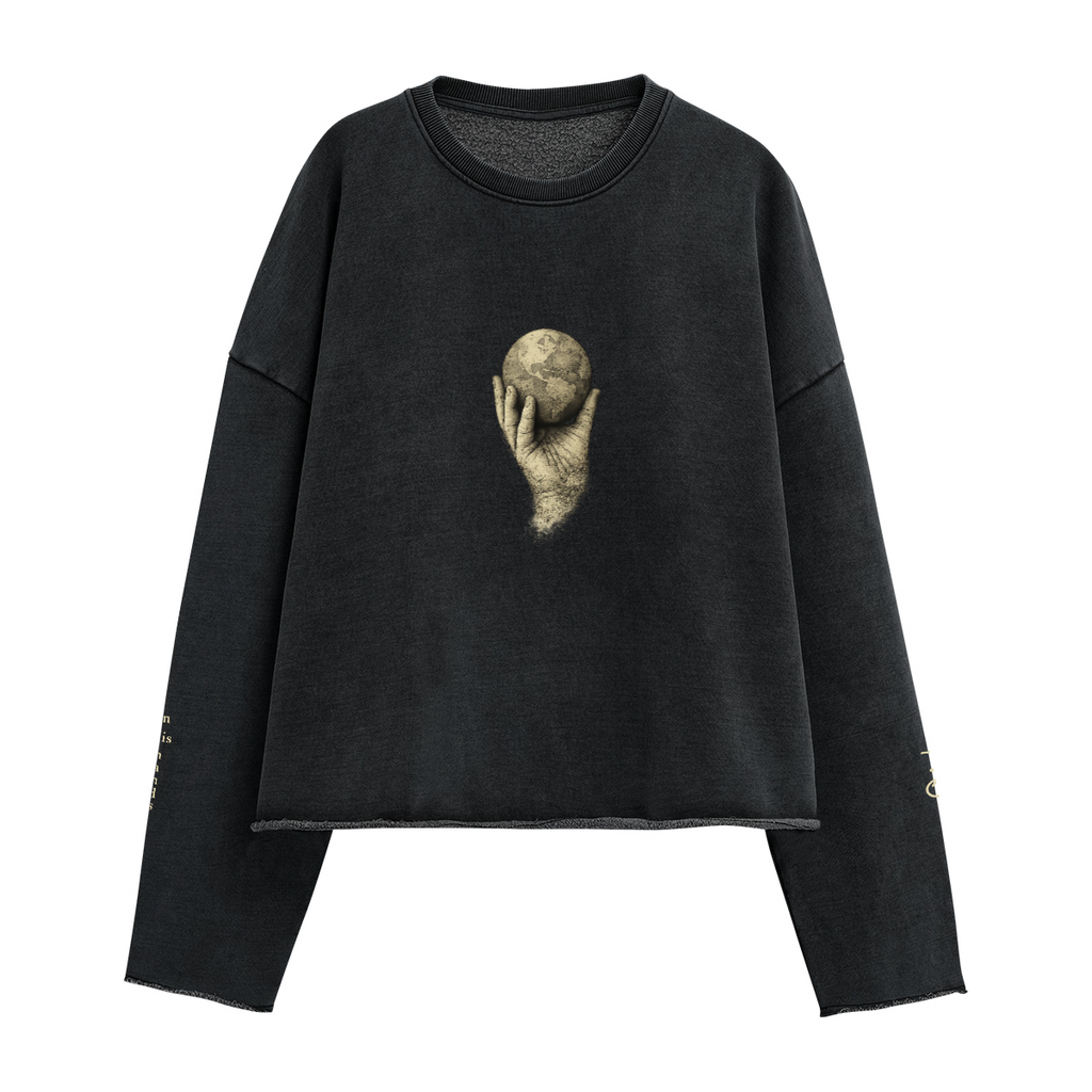In His Hands Cropped Priesthood Sweatshirt (Heavyweight / Unisex)