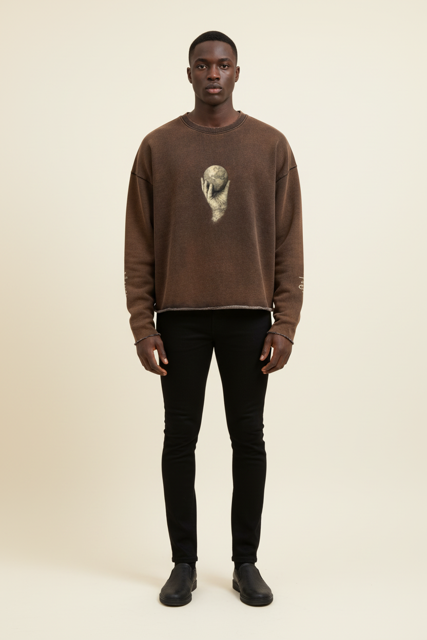 In His Hands Cropped Priesthood Sweatshirt (Heavyweight / Unisex)