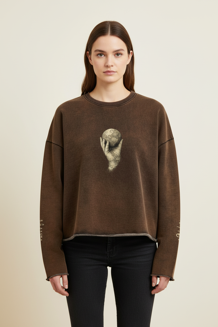 In His Hands Cropped Priesthood Sweatshirt (Heavyweight / Unisex)