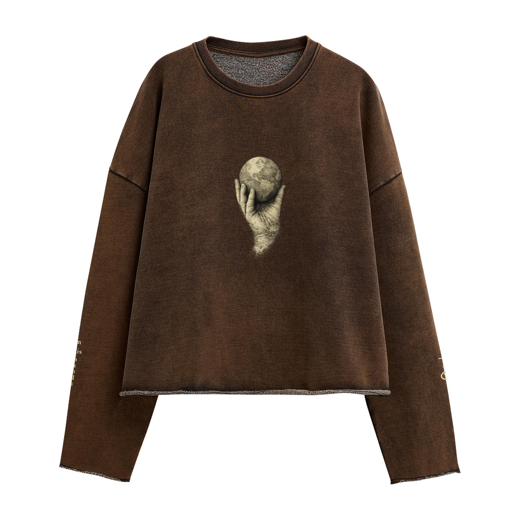 In His Hands Cropped Priesthood Sweatshirt (Heavyweight / Unisex)
