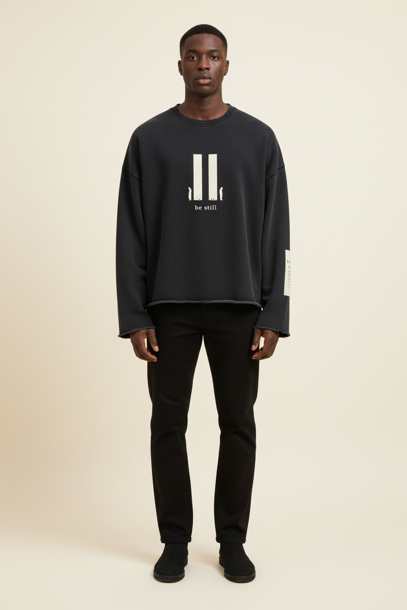 Be Still Cropped Priesthood Sweatshirt (Heavyweight / Unisex)