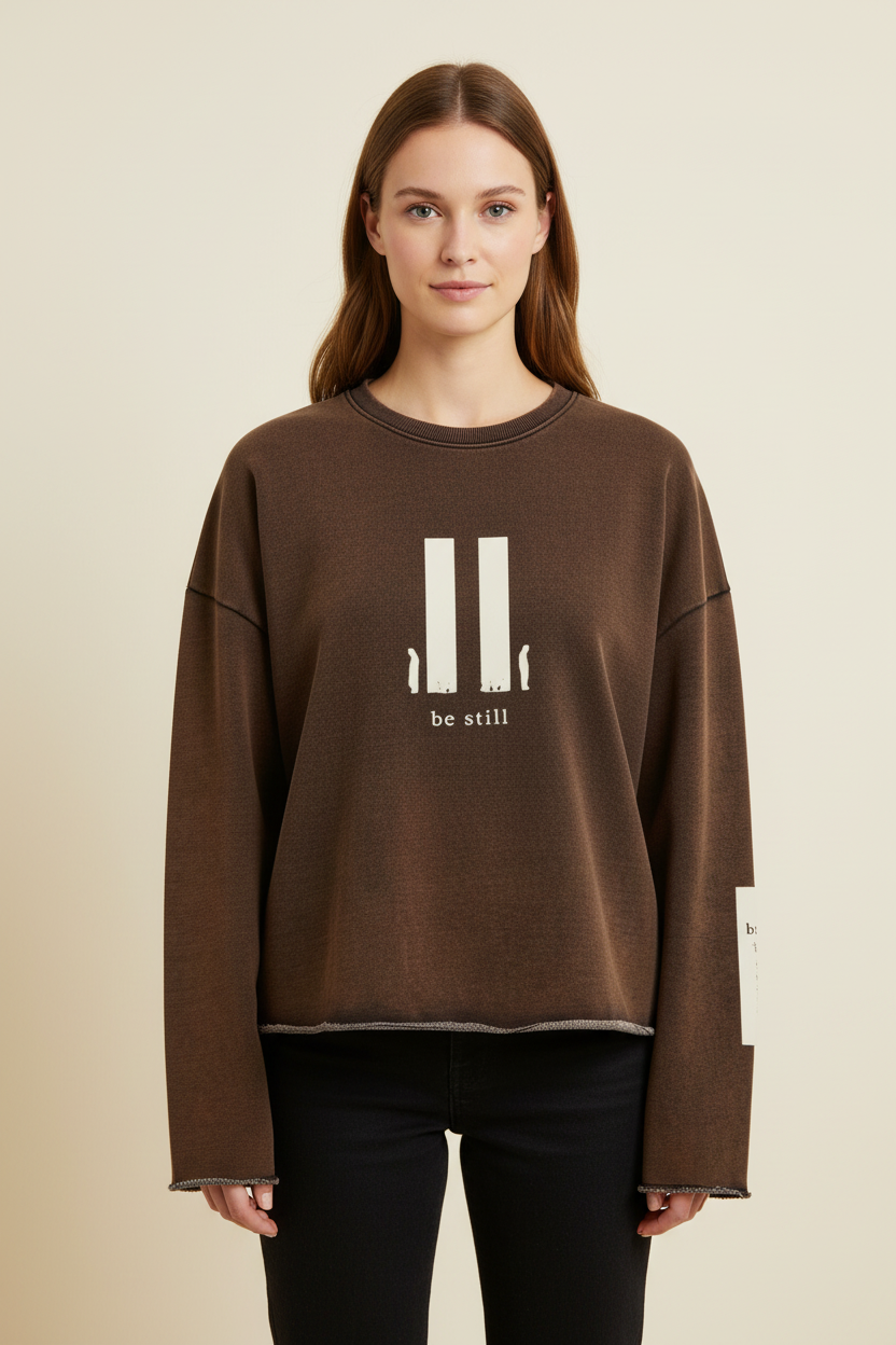 Be Still Cropped Priesthood Sweatshirt (Heavyweight / Unisex)