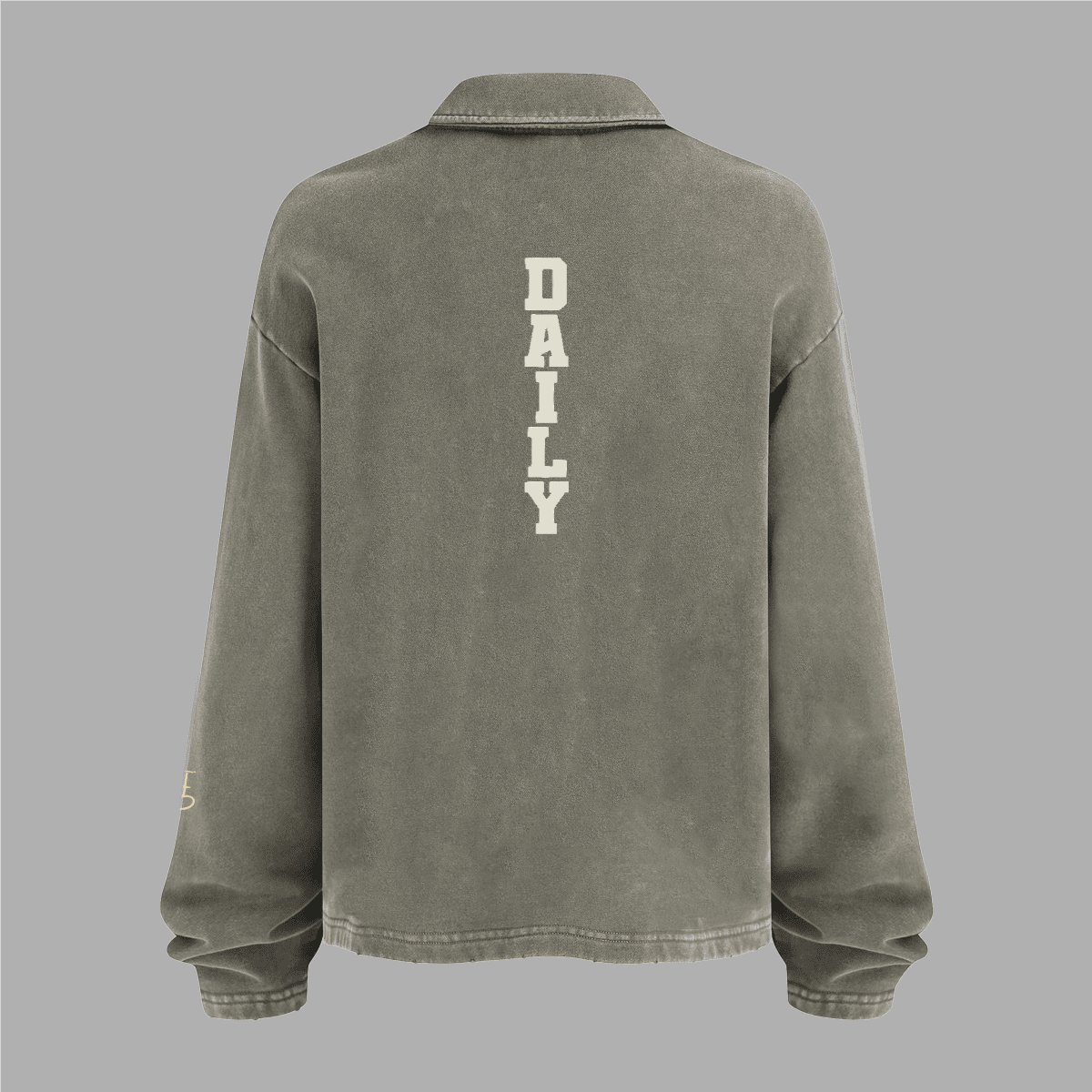 Varsity Distressed French Terry Collared Shirt (Oversized / Unisex)