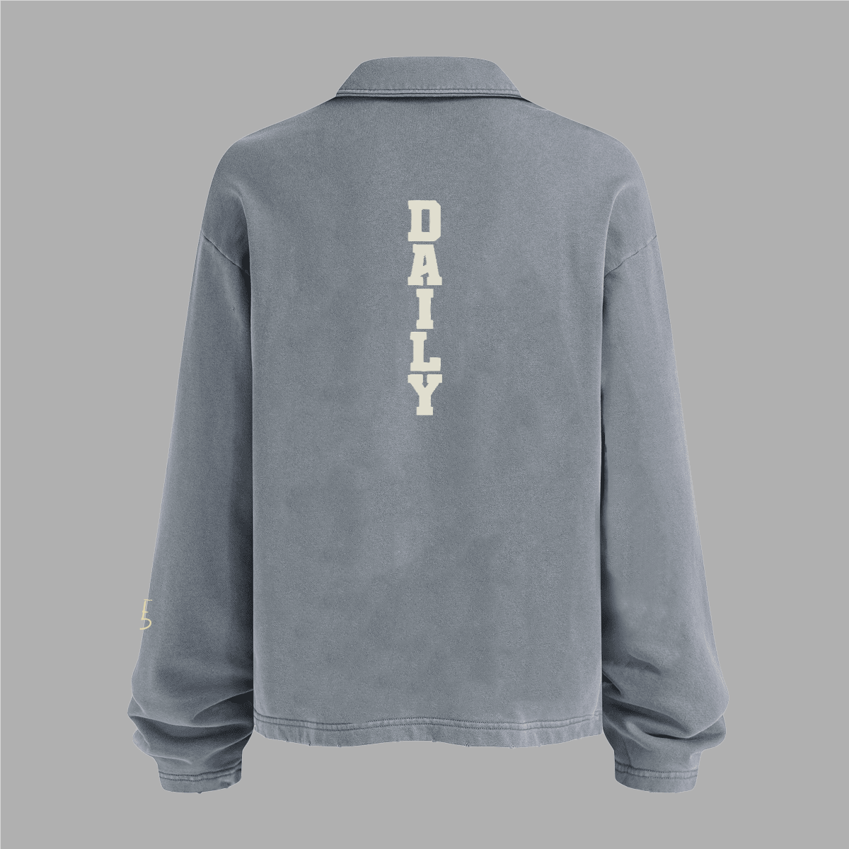 Varsity Distressed French Terry Collared Shirt (Oversized / Unisex)
