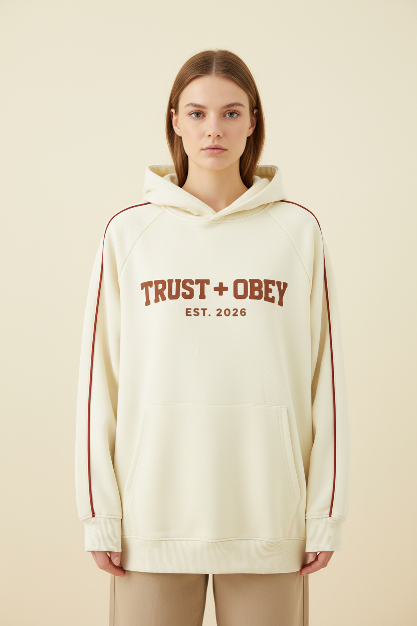 Varsity Contrast Piping Raglan Hoodie (Unisex)
