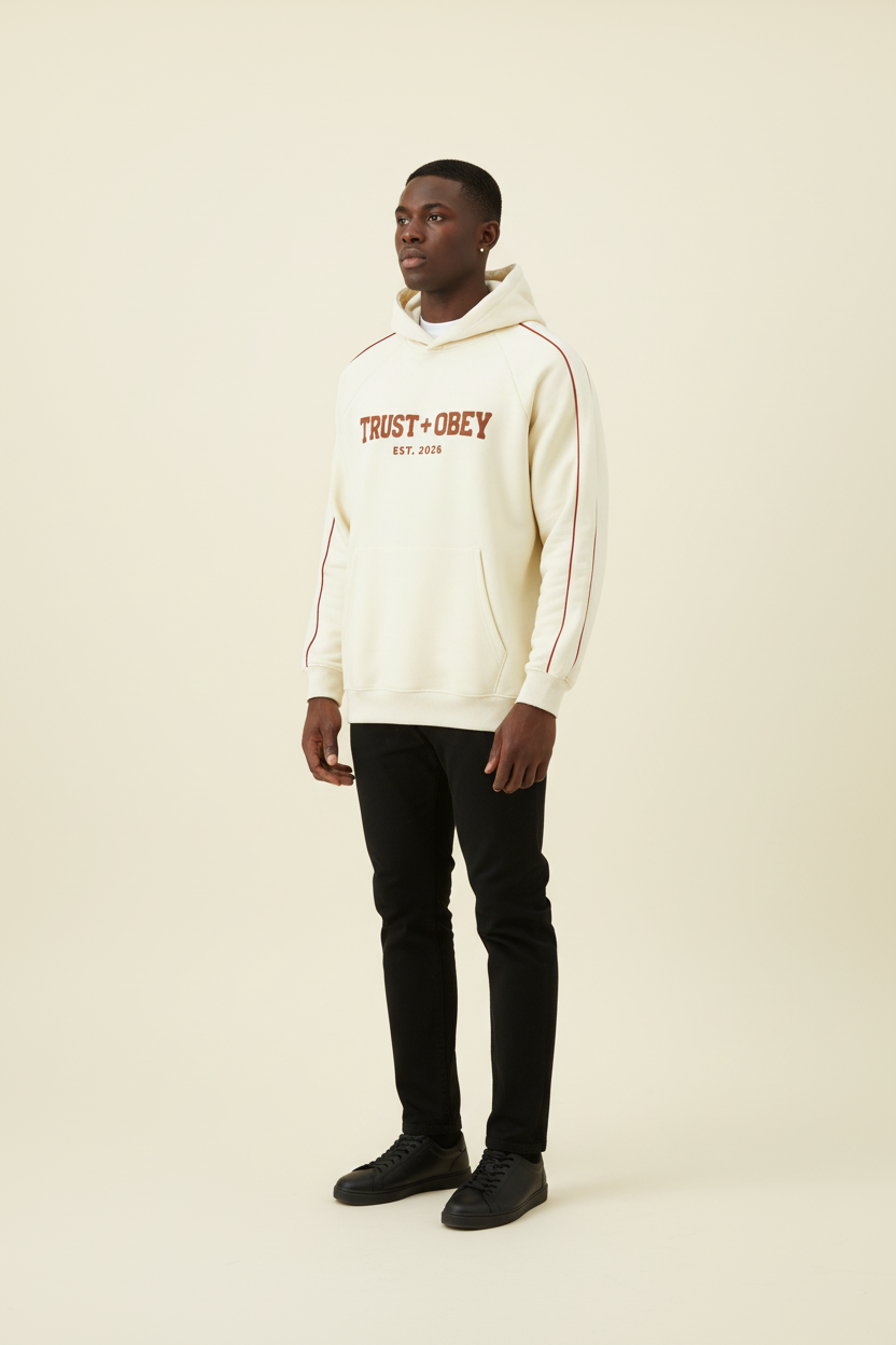 Varsity Contrast Piping Raglan Hoodie (Unisex)