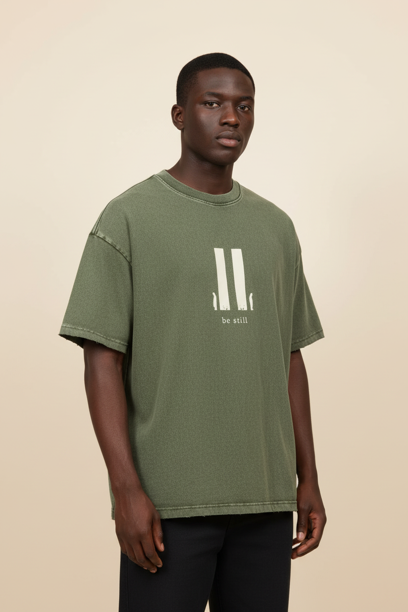 Be Still Snow Oversize Tee (Heavyweight / Unisex)
