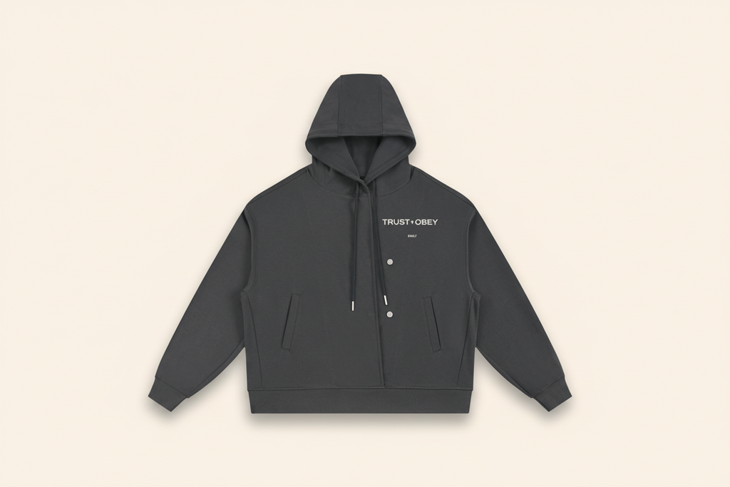 Daily Button Placket Hoodie (Boxy Fit / Unisex)