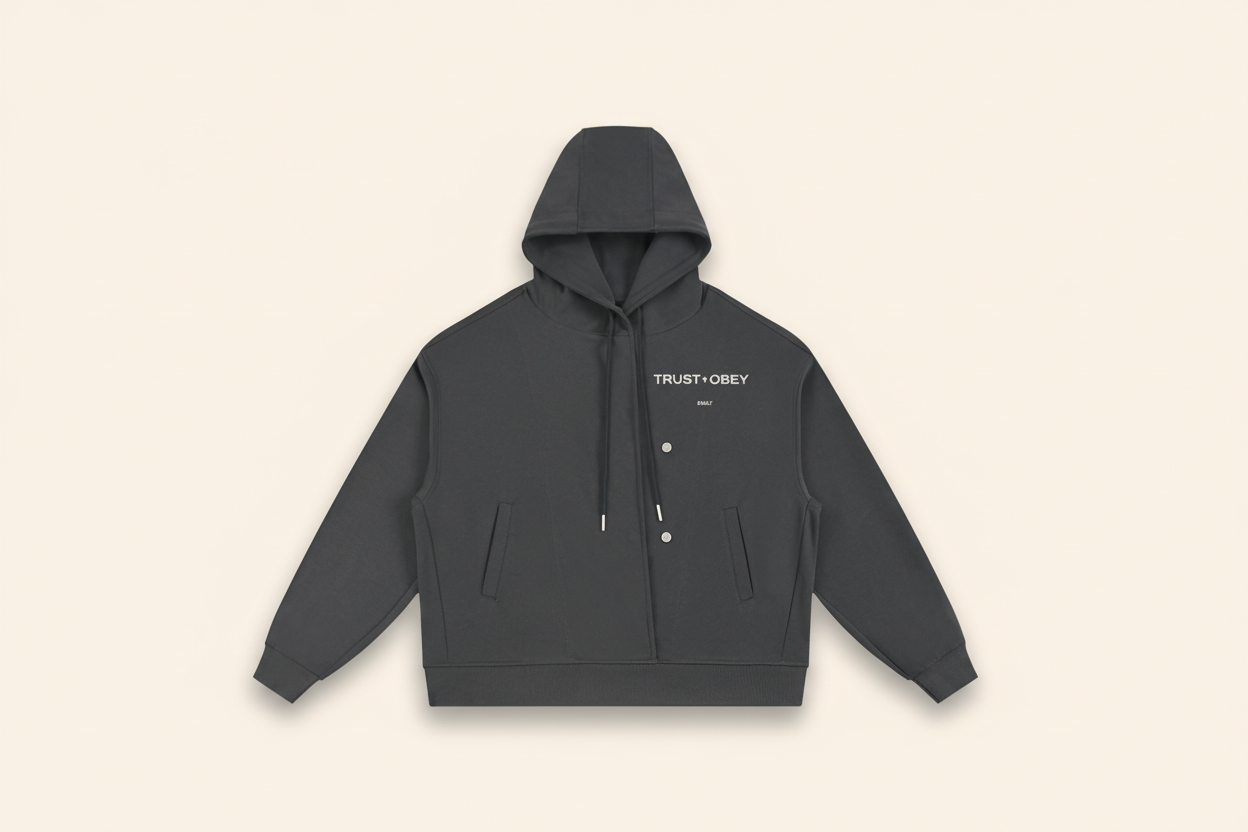 Daily Button Placket Hoodie (Boxy Fit / Unisex)