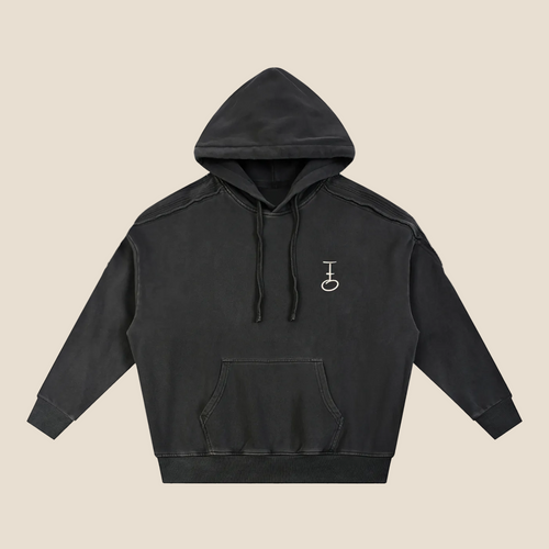 Be Still Snow Tape Raw Edge Hoodie (Oversized / Unisex)