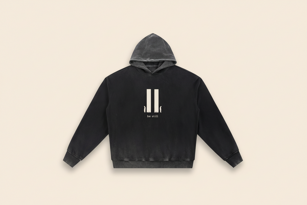 Be Still Vintage Gradient Fleece Hoodie (Oversized / Unisex)