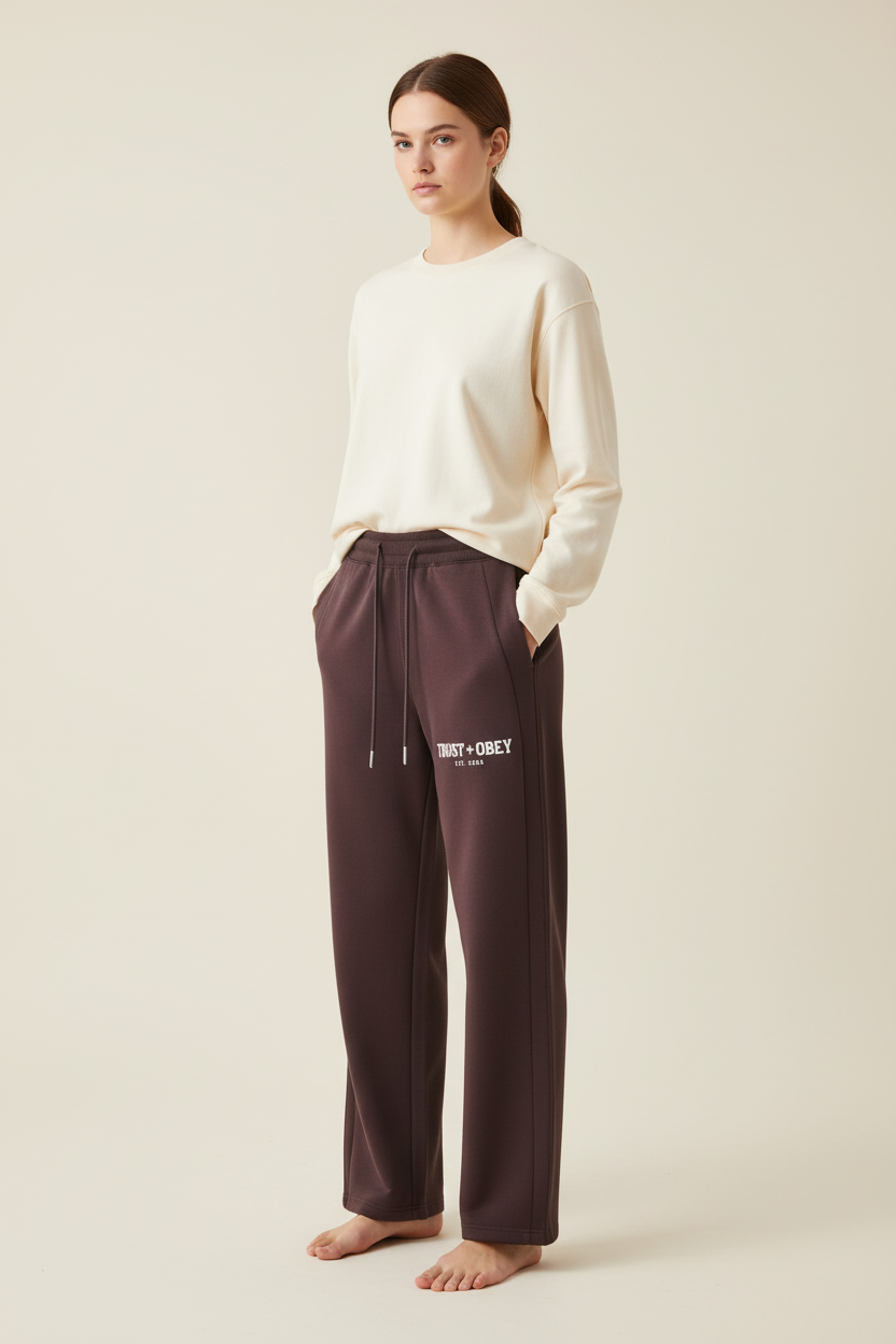 Varsity Essential Drawstring Straight Leg Sweatpants (Unisex)