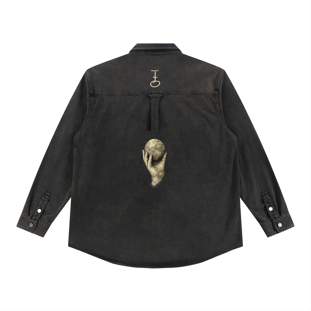 In His Hands Denim Shirt (Heavyweight / Unisex)