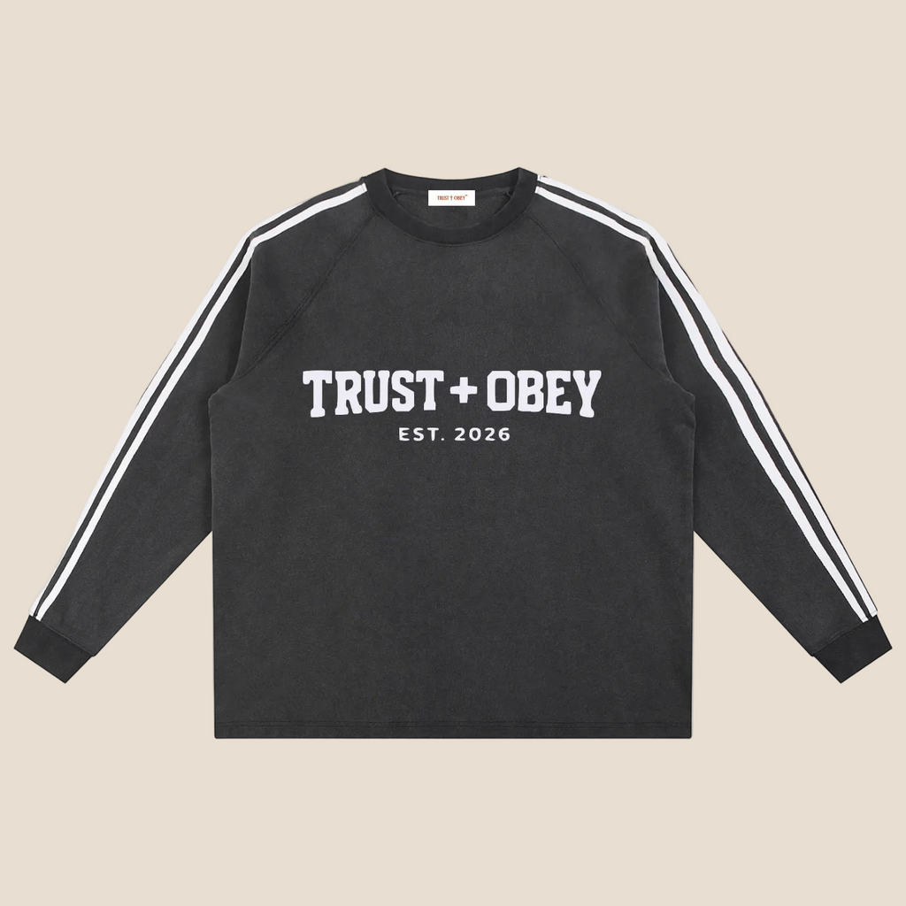 Varsity Snow Contrast Tape Sweatshirt (Oversized / Unisex)
