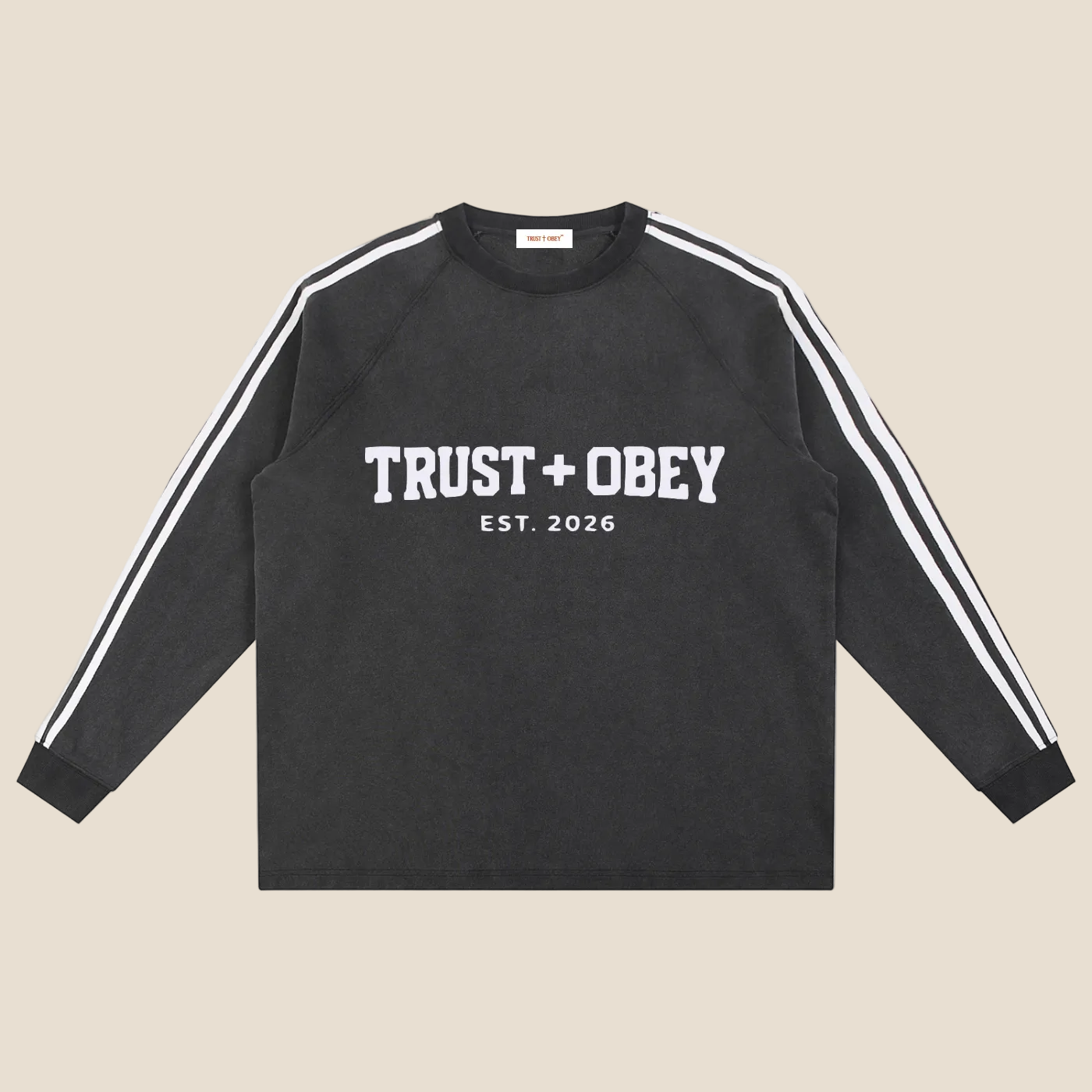 Varsity Snow Contrast Tape Sweatshirt (Oversized / Unisex)
