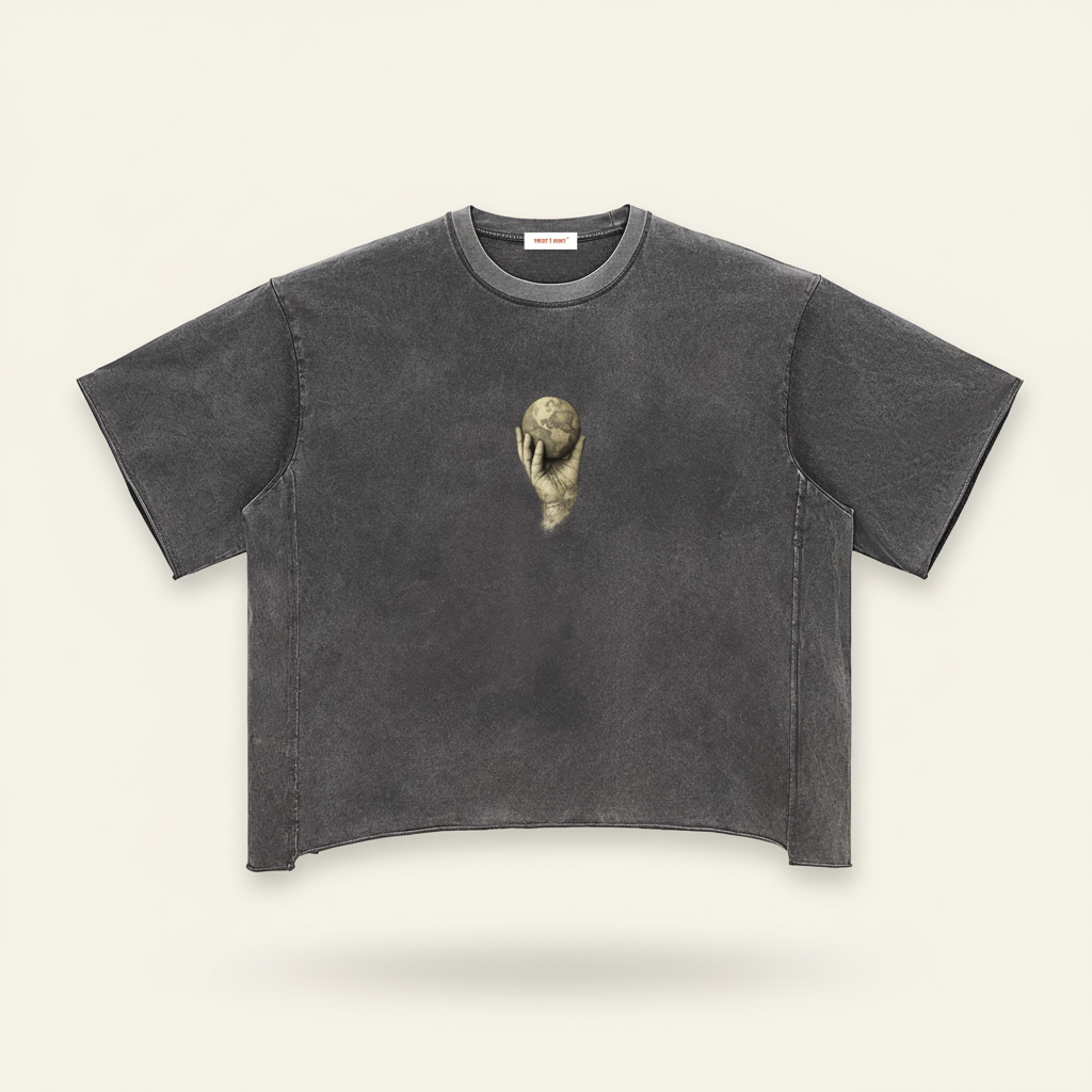 In His Hands Raw Edge Snow Tee (Boxy Fit / Unisex)