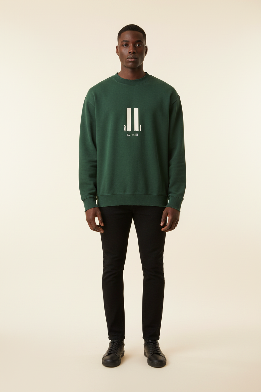 Be Still Drop Shoulder Crewneck Sweatshirt (Unisex)