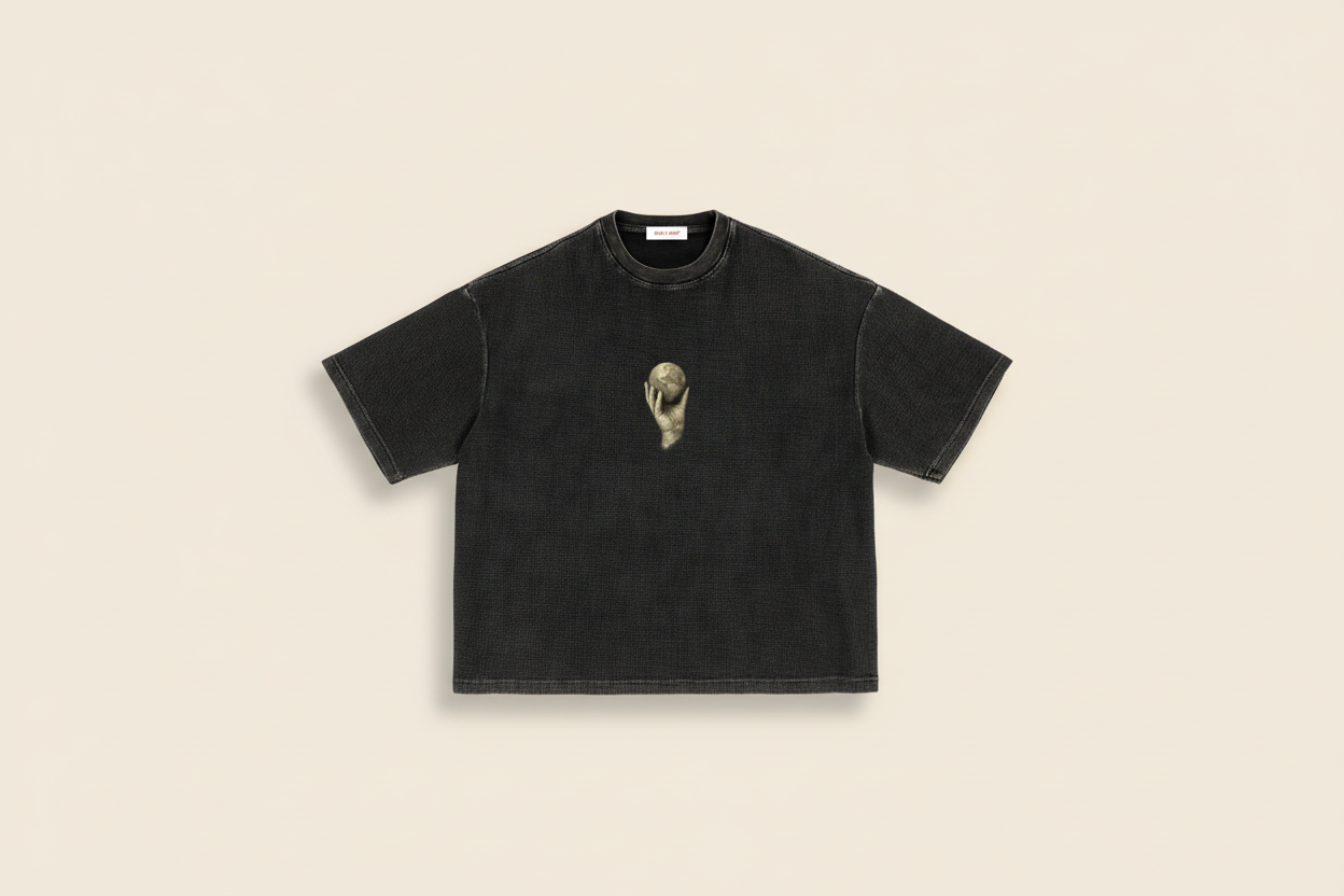 In His Hands Textured Waffle Tee (Boxy Fit / Unisex)