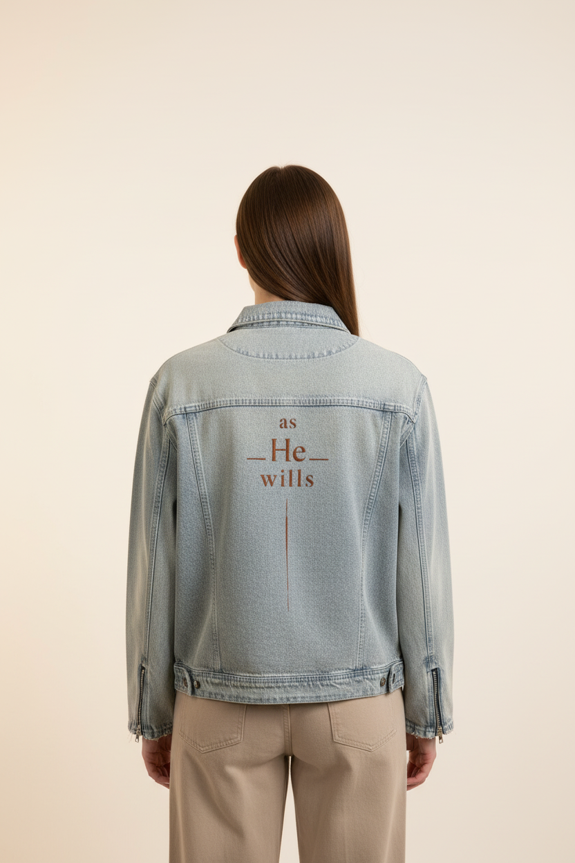 As He Wills Vintage Wash Zip Denim Jacket (Oversized / Unisex)