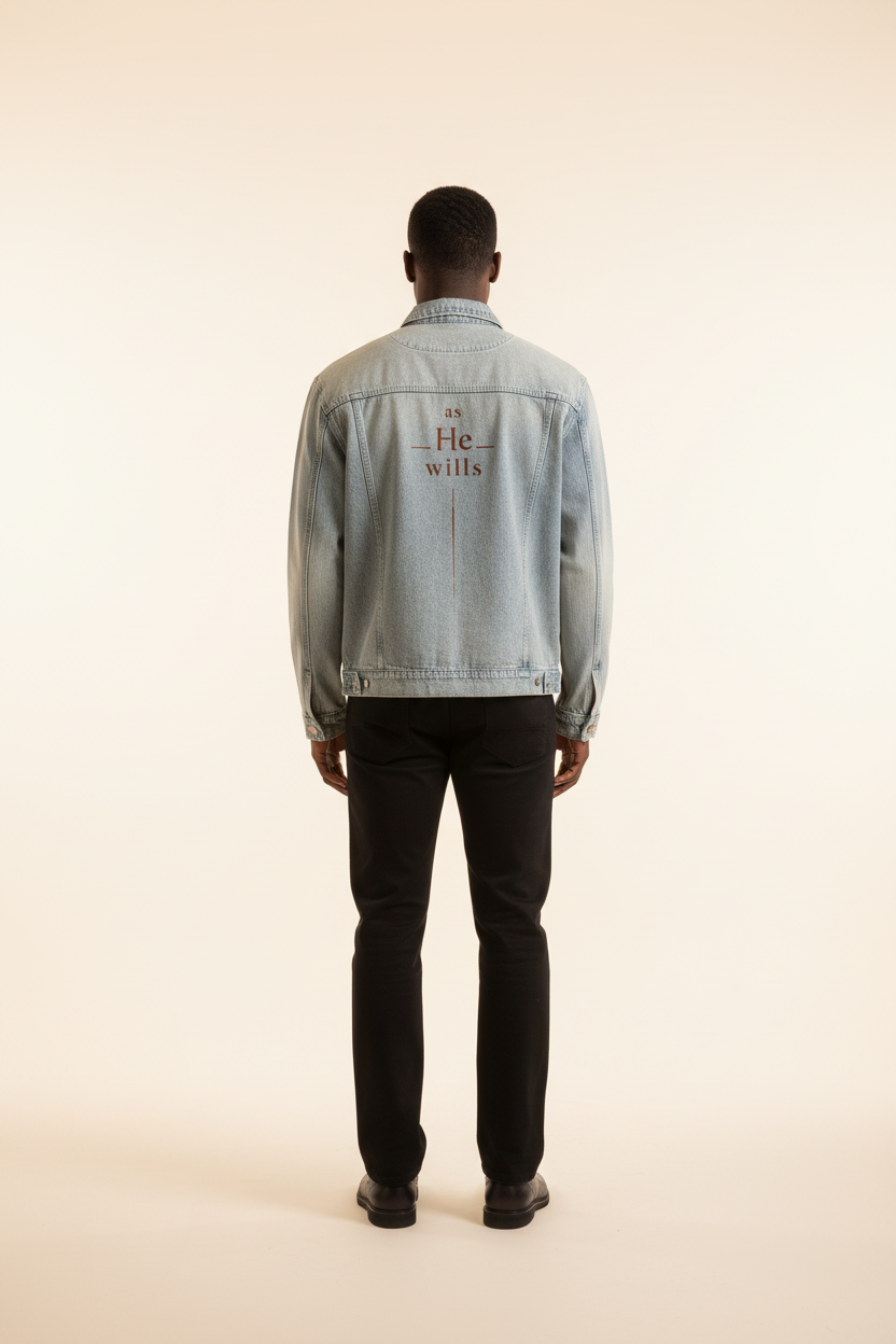 As He Wills Vintage Wash Zip Denim Jacket (Oversized / Unisex)