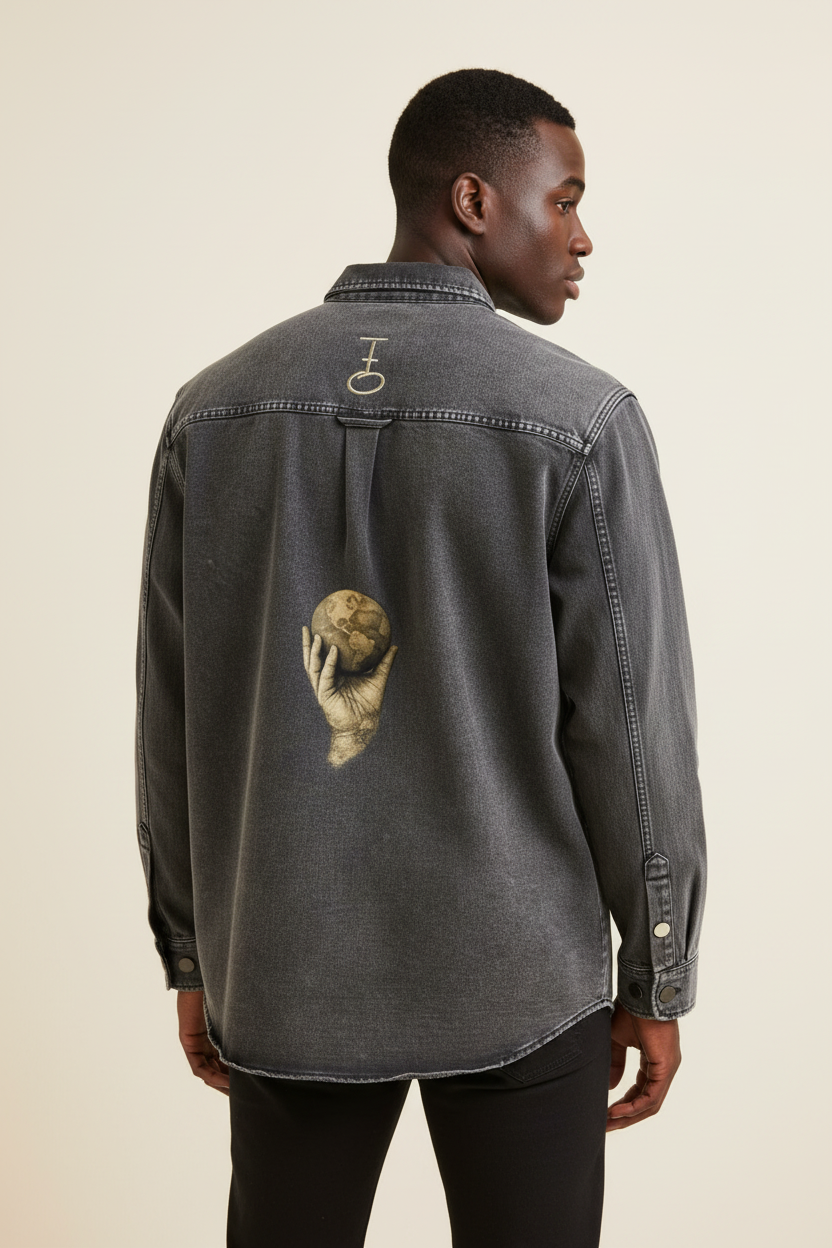 In His Hands Denim Shirt (Heavyweight / Unisex)