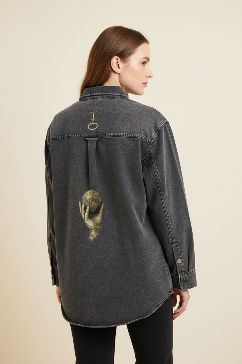 In His Hands Denim Shirt (Heavyweight / Unisex)