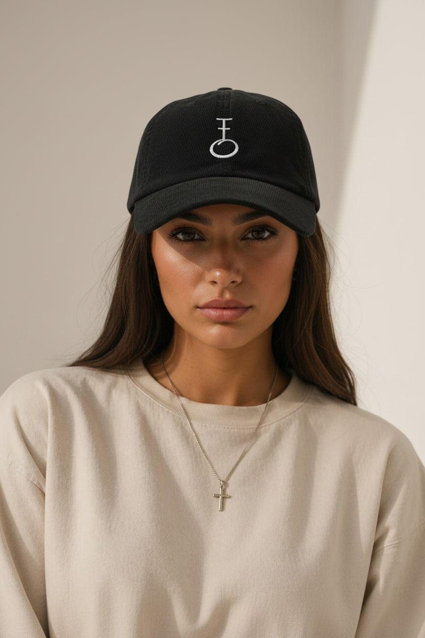 Embroided Insignia Corduroy Baseball Cap (Unisex)