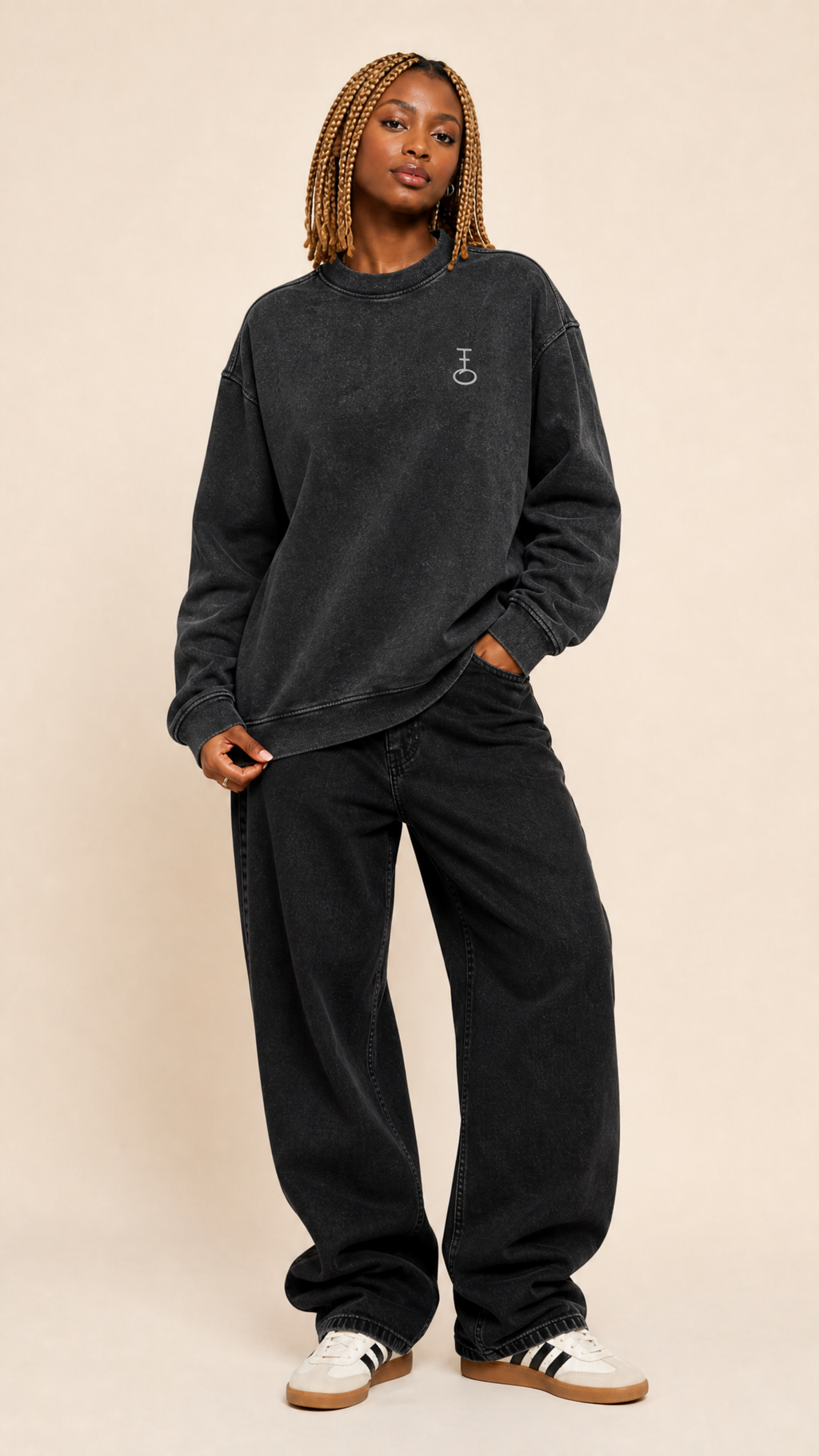 Master Key Heavyweight Oversized Sweatshirt (Embroidered Insignia / Unisex)