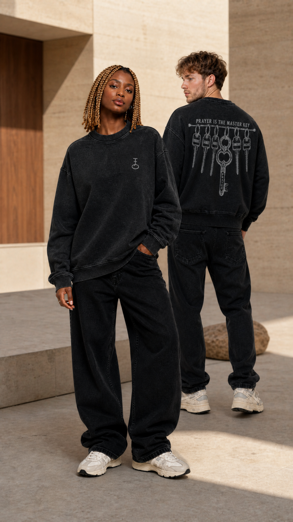 Master Key Heavyweight Oversized Sweatshirt (Embroidered Insignia / Unisex)