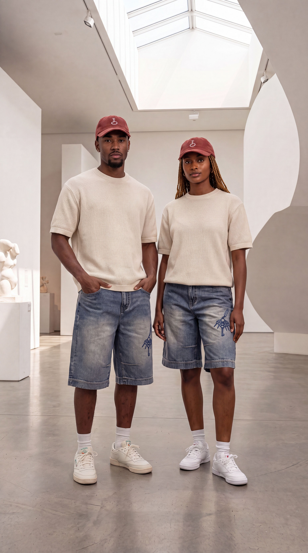 Master Key Vintage Wash Baggy Denim Shorts (Unisex)