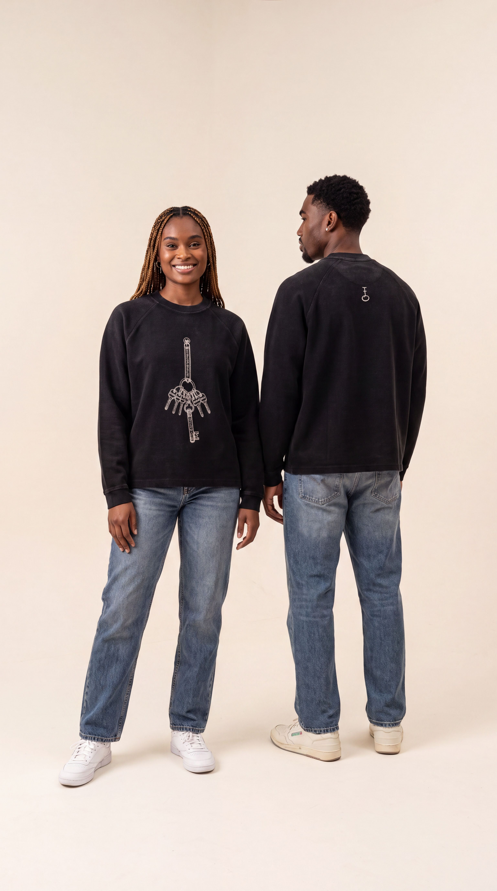 Master Key Vintage Wash Boxy  Waffle Sweatshirt (Unisex)