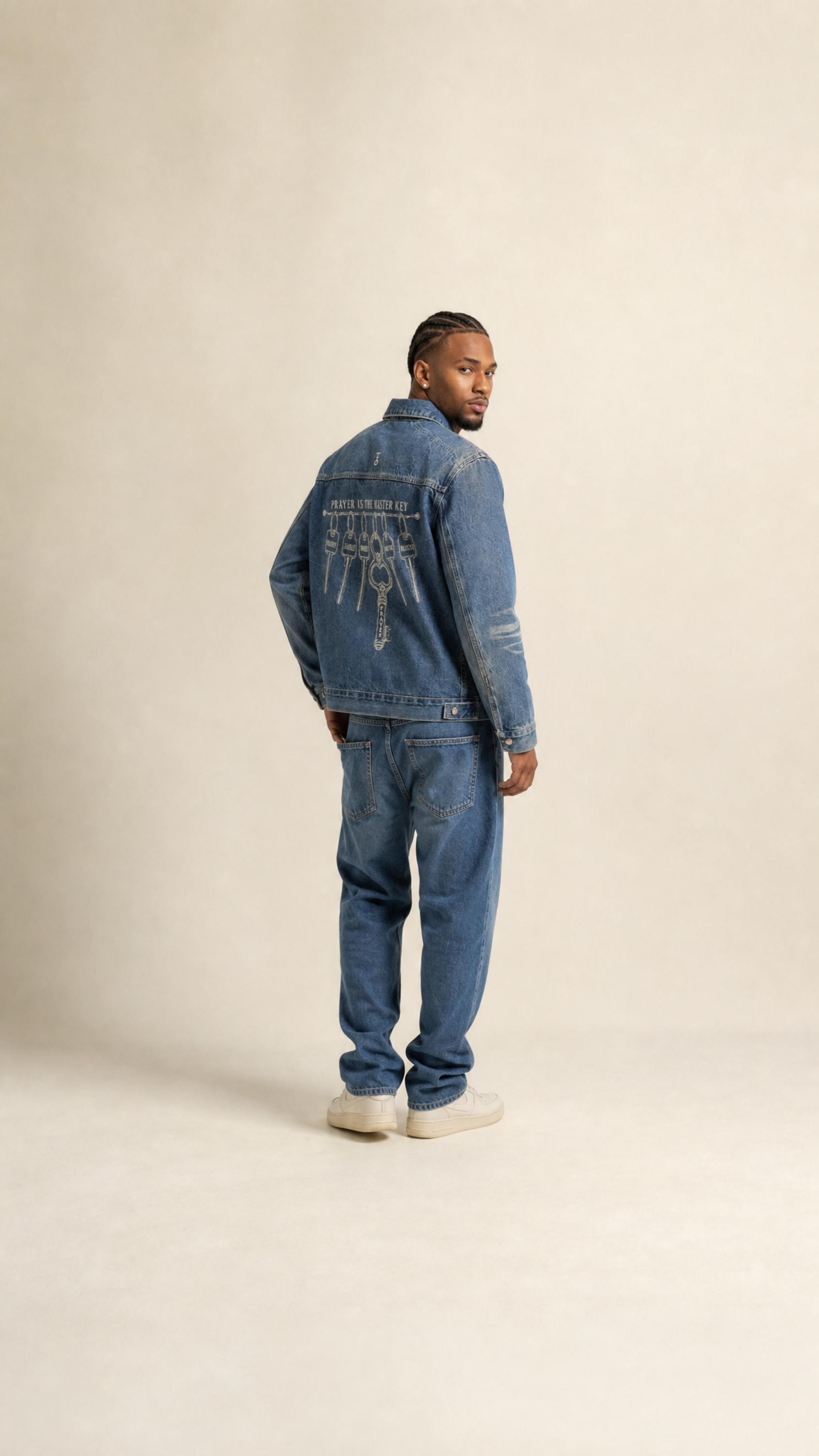 Master Key Vintage Wash Denim Jacket (Unisex)