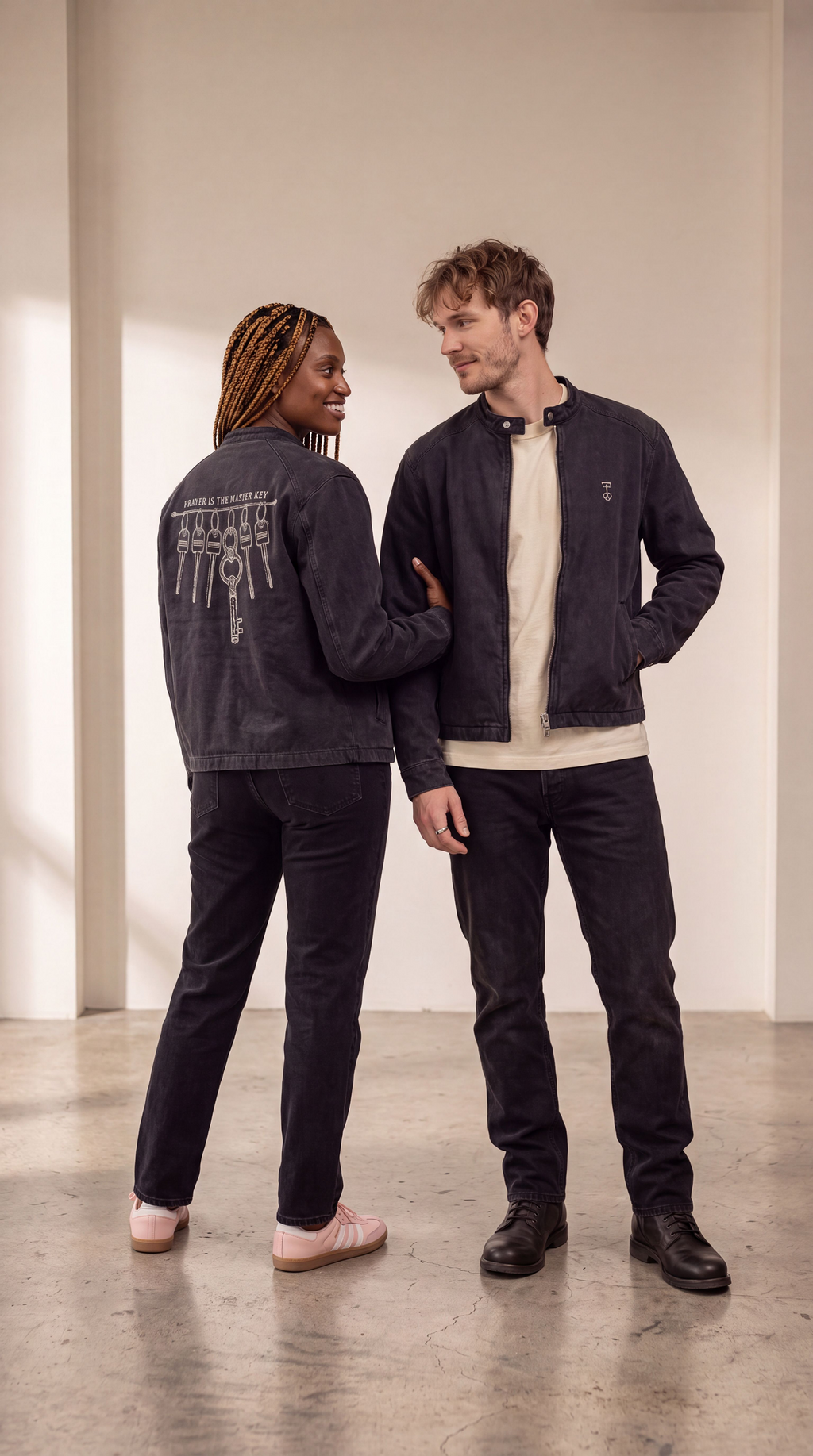 Master Key Vintage Washed Denim Jacket (Unisex)