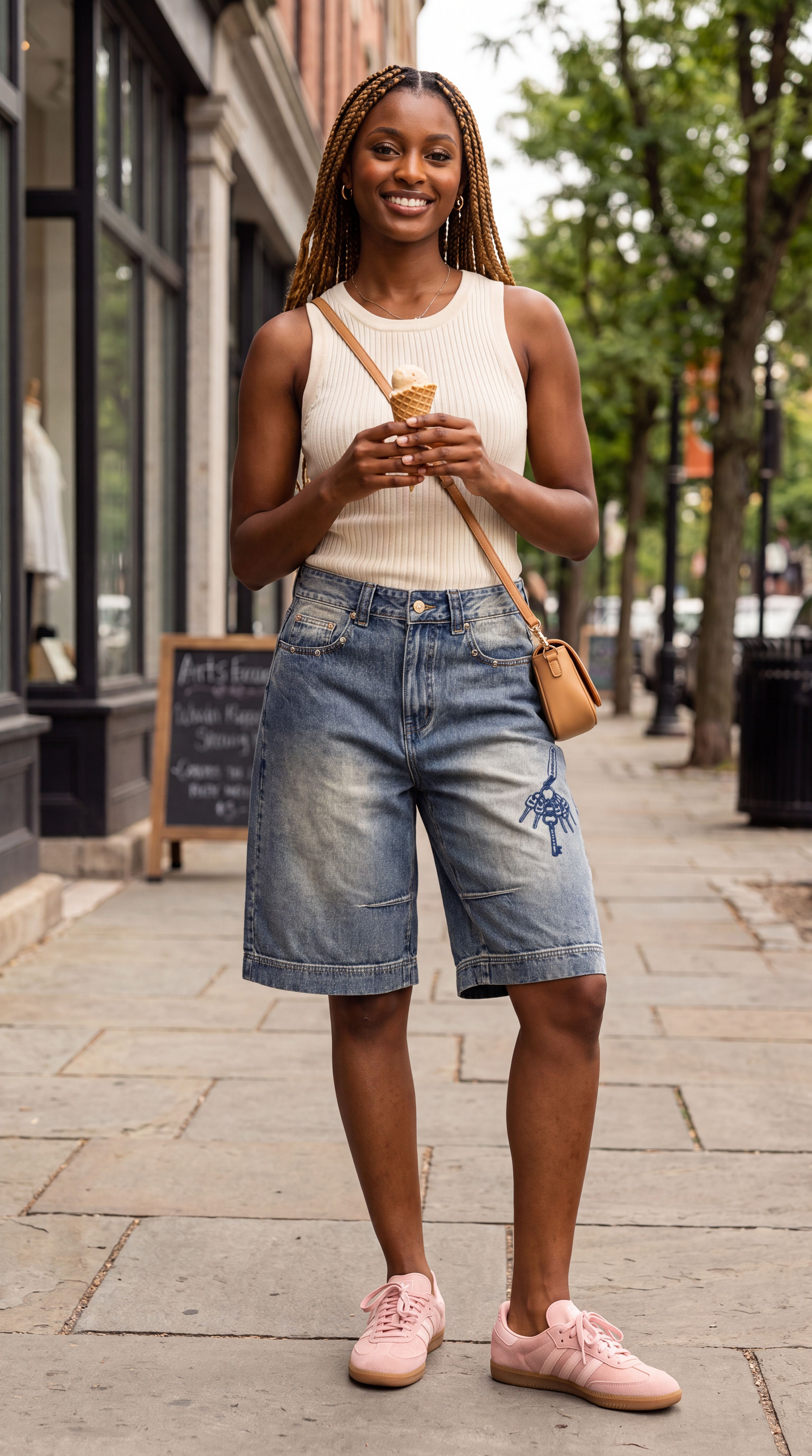 Master Key Vintage Wash Baggy Denim Shorts (Unisex)
