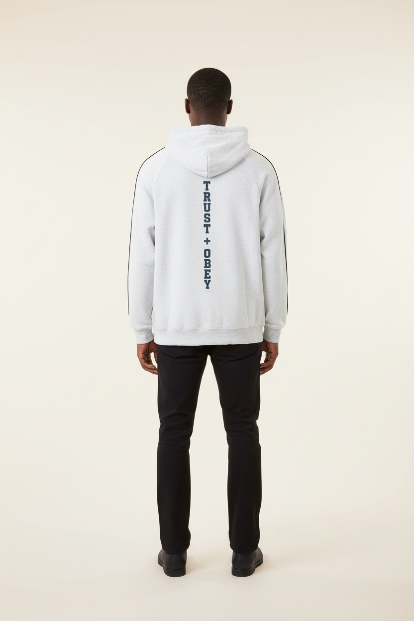Varsity Contrast Piping Raglan Hoodie (Unisex)